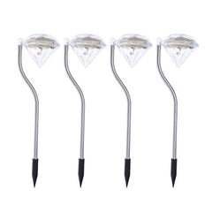 4 Pieces Diamond Solar Garden Lights