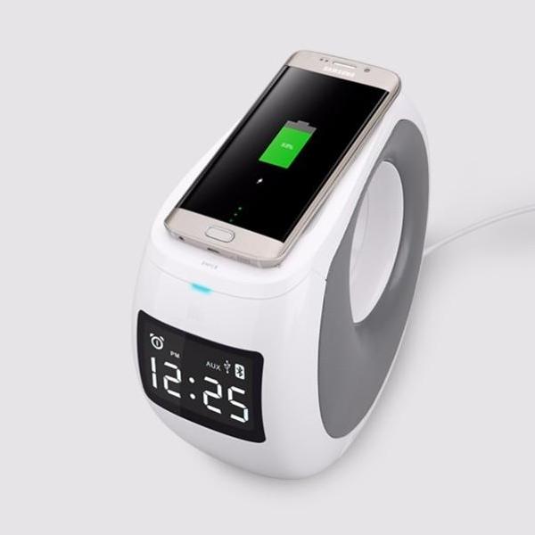 Wireless Charger Alarm Clock Speaker