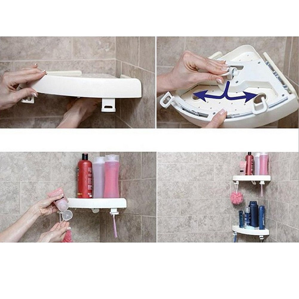 Snap Up Bathroom Shelf Organizer