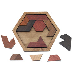 BrainBender™ Wooden Geometric Tangram