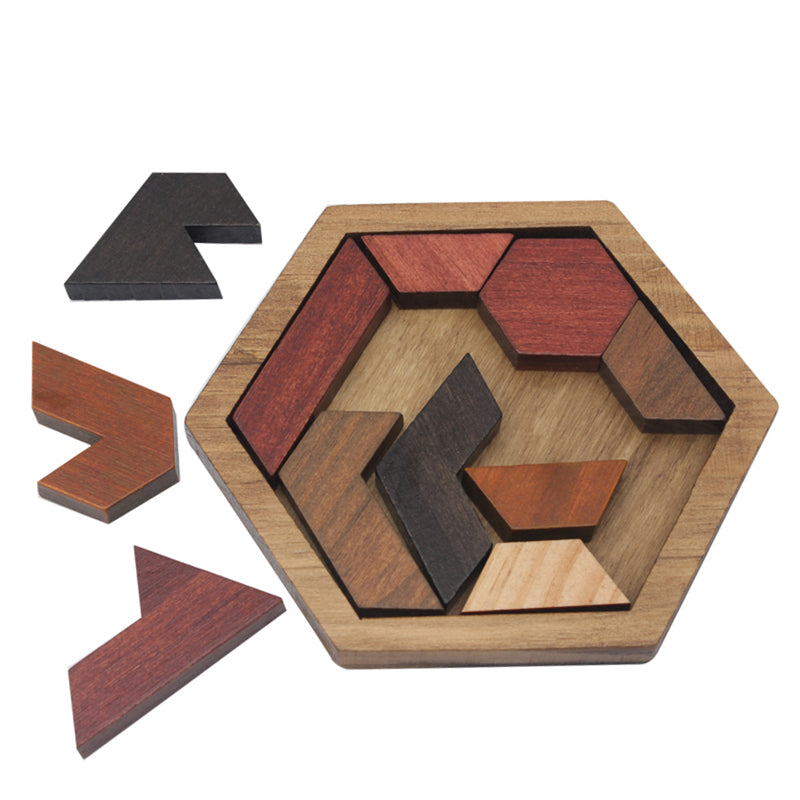 BrainBender™ Wooden Geometric Tangram