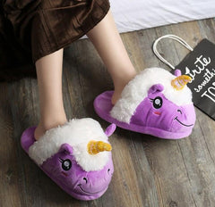 Plush Unicorn Slippers