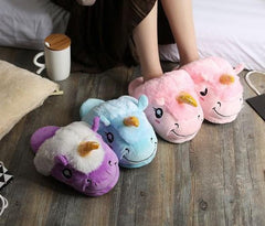 Plush Unicorn Slippers