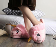 Plush Unicorn Slippers