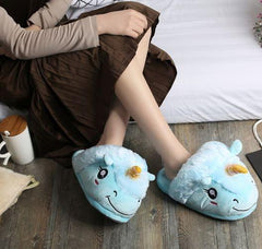 Plush Unicorn Slippers