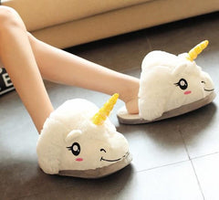 Plush Unicorn Slippers