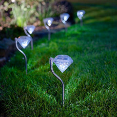 4 Pieces Diamond Solar Garden Lights