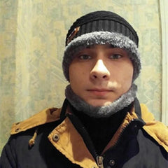 Knitted Winter Fleece Hat Scarf Set