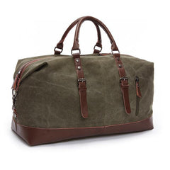 Oversized Canvas Leather Travel Bag