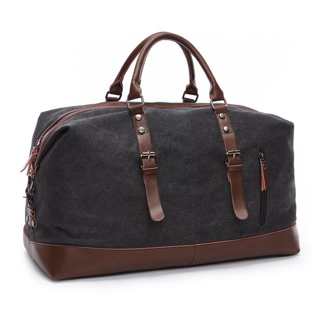 Oversized Canvas Leather Travel Bag