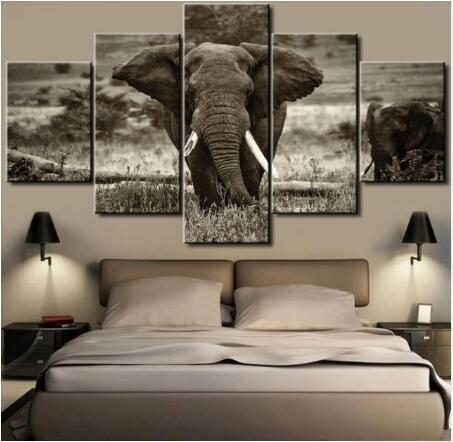 Huge Elephant Canvas (5 Piece)