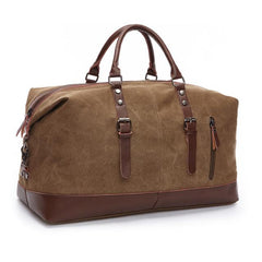 Oversized Canvas Leather Travel Bag
